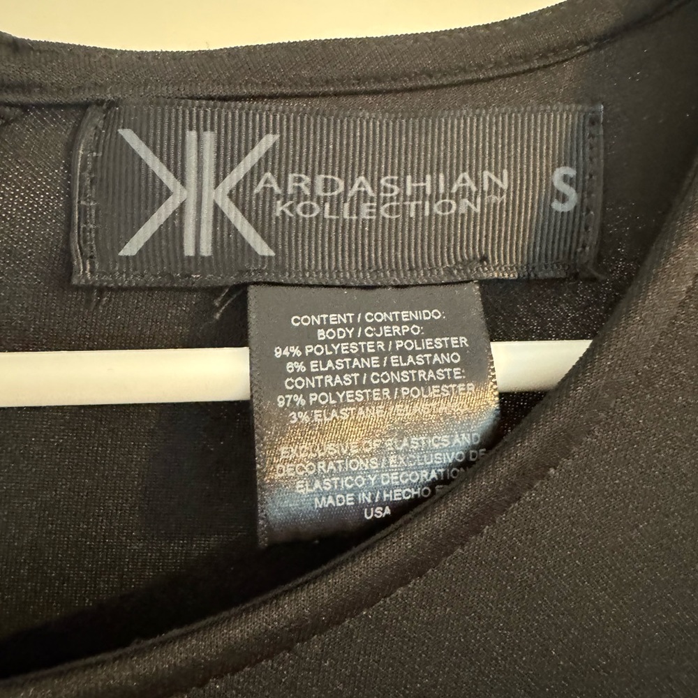 Kardashian Black Dress with Vegan Leather Detail - Picture 4 of 4